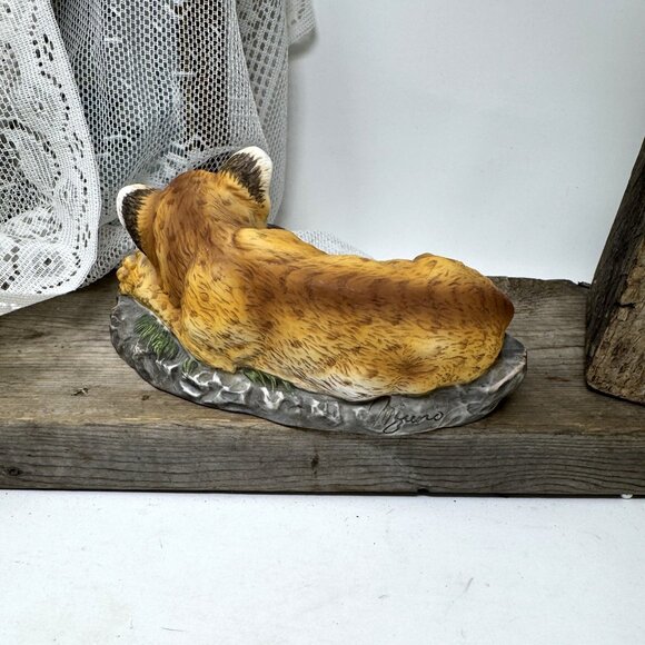 Lion/Tiger Cub w/ Turtle Porcelain Figurine Homco 1985 - Picture 4 of 8